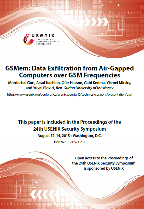 GSMem Data Exfiltration from Air-Gapped Computers over GSM Frequencies